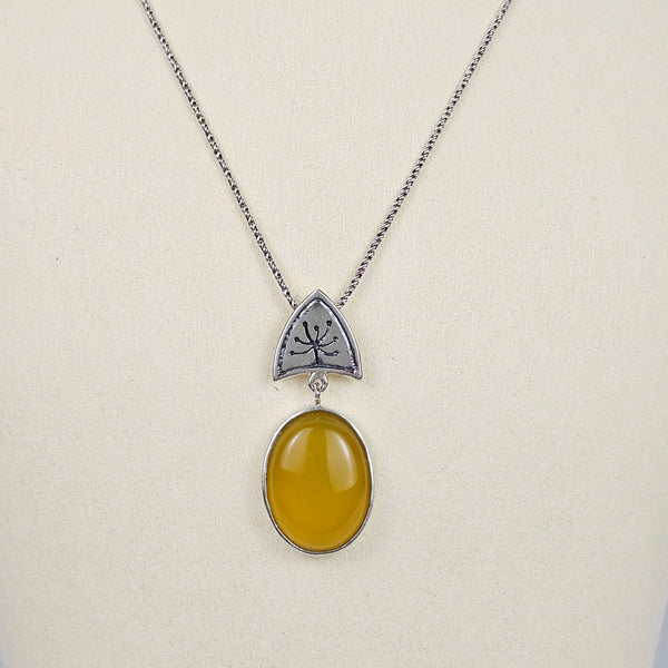 Honey Opal Silver Necklace