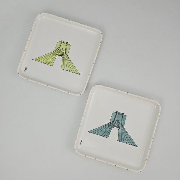 Shahyad Rounded edge Jewelry Dish with Gold Touches