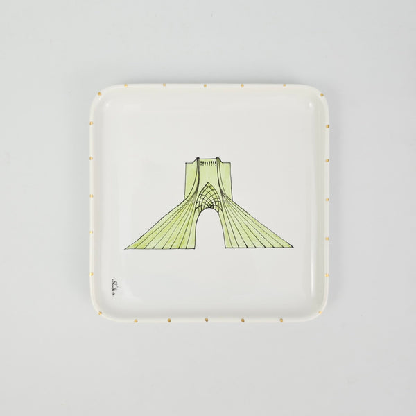 Shahyad Rounded edge Jewelry Dish with Gold Touches