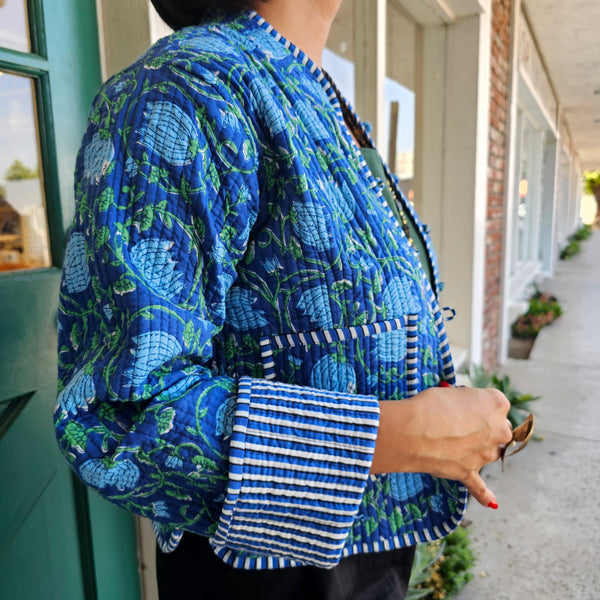 Reversible Blue Flowers Jacket