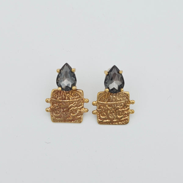 Sahebgharan Gray Stone Earring