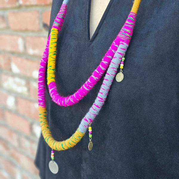 Handmade Kowli Colorful Necklace- Two Row