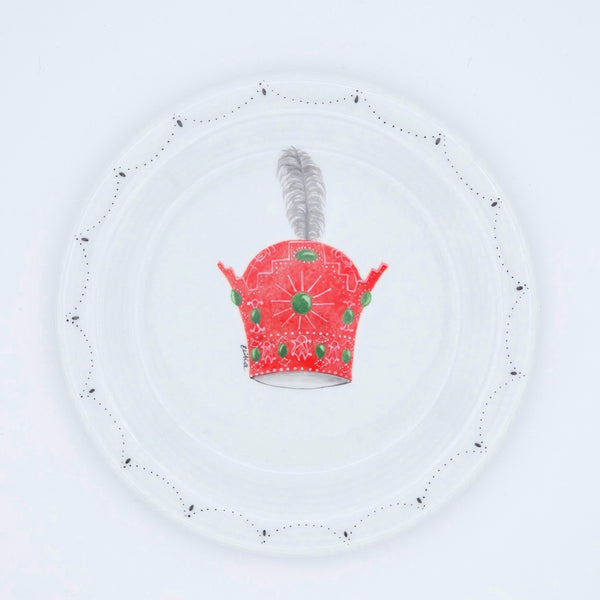 Red Pahlavi Crown Appetizer Plate