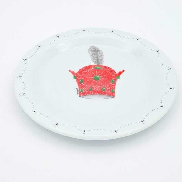 Red Pahlavi Crown Appetizer Plate
