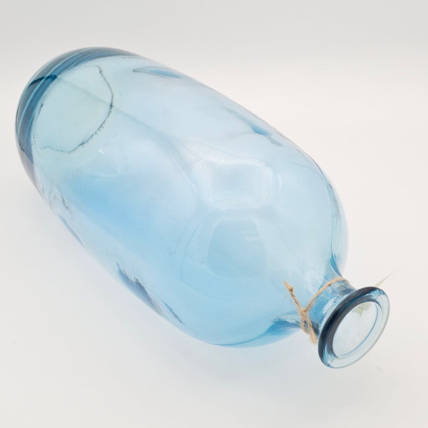 Clear Blue Glass Vase