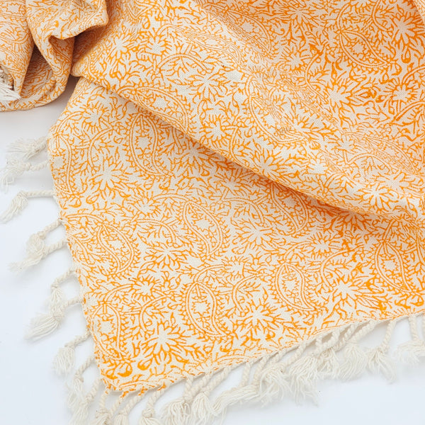 Amber Paisley Ghalamkari Tablecloth