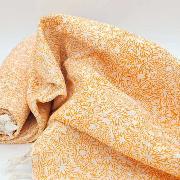 Amber Paisley Ghalamkari Tablecloth