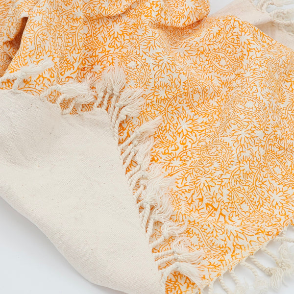 Amber Paisley Ghalamkari Tablecloth