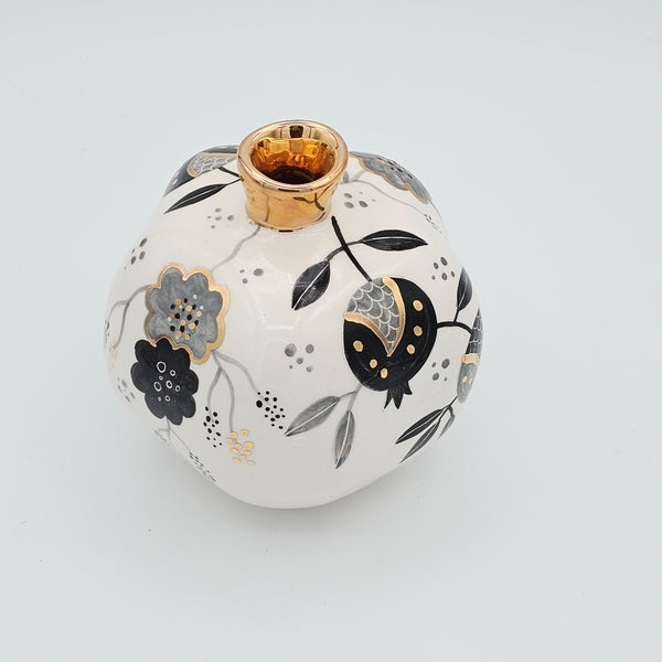 Hand painted Decorative Ceramic Pomegranate with Gold
