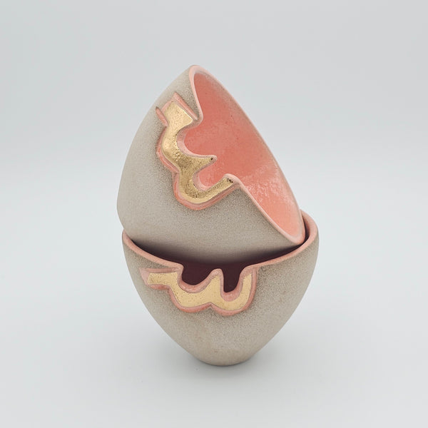 Seen Ceramic Bowl with Gold Luster