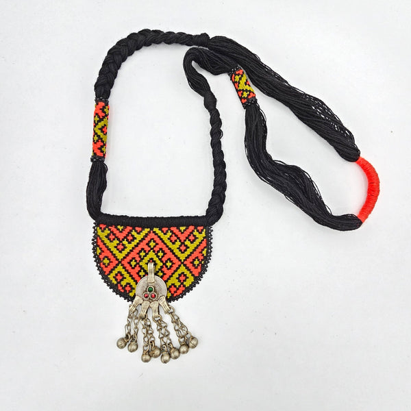 Vintage embroidery Necklace With Earring