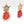 Crown Brass Red Stone Earrings