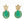 Crown Brass Jade Stone Earrings