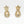 Crown Brass Golden Stone Earrings