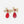Golden Bow Red Stone Pendant Earring