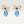 Golden Bow Blue Stone Pendant Earring