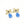 Golden Bow Blue Stone Pendant Earring