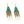 Tear Stone Brass Earring with Pearl
