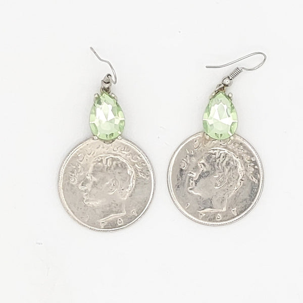 Pahlavi Coin-Light Green Stone