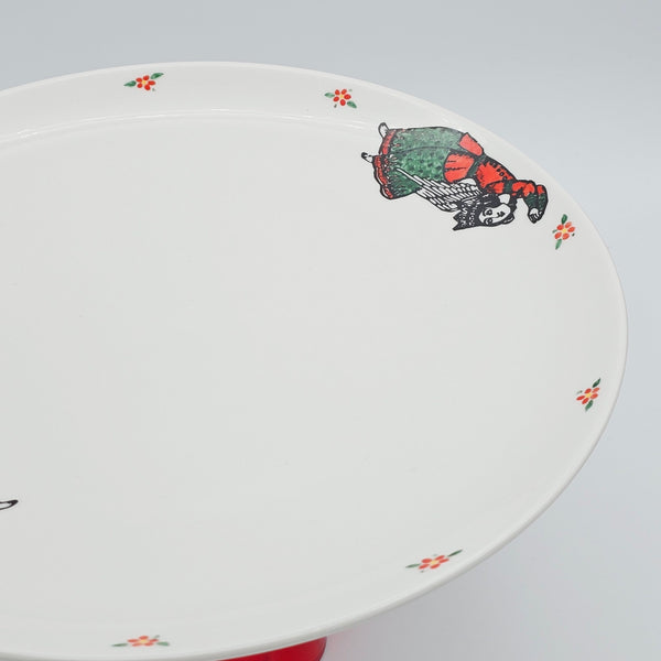 Persian Angel Rounded Plate with Red Glass Stand