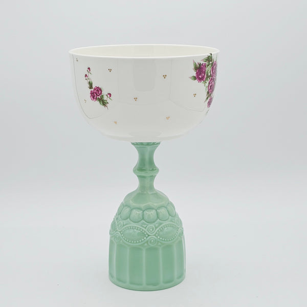 Golesorkhi Bowl with Glass Stand with Gold Touches