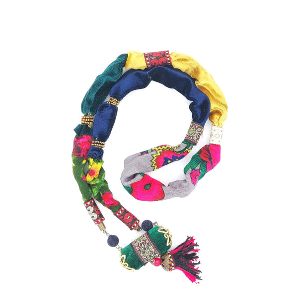 Green Vintage Patchwork Necklace