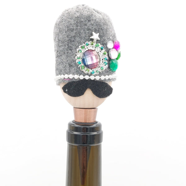 Gray Hat Qajar Character Bottle Stopper
