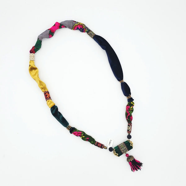 Green Vintage Patchwork Necklace