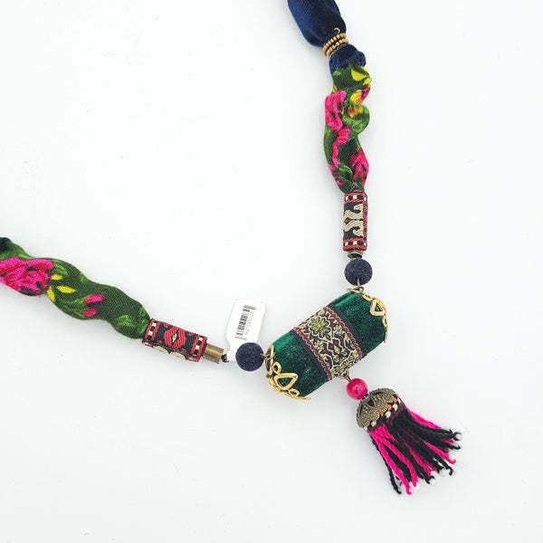 Green Vintage Patchwork Necklace
