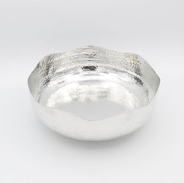 Wave Copper Bowl with Brass Stand