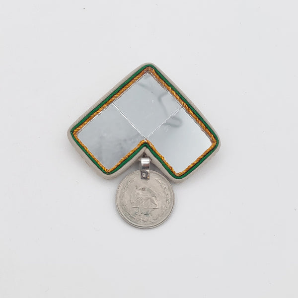 Jet Mirror Brooch