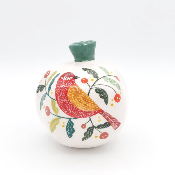 Decorative Nightingale Ceramic Pomegranate