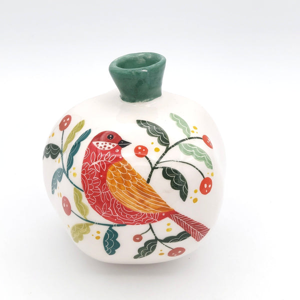 Decorative Nightingale Ceramic Pomegranate