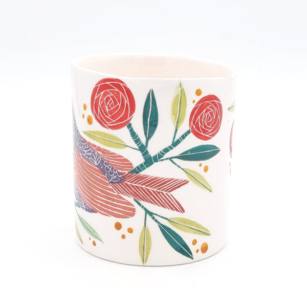 Purple Bird Ceramic Utensil Holder