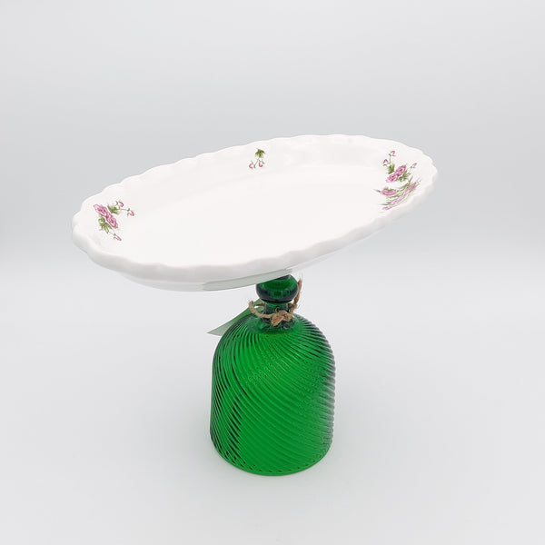 Golesorkhi Oval Plate with Green Stand