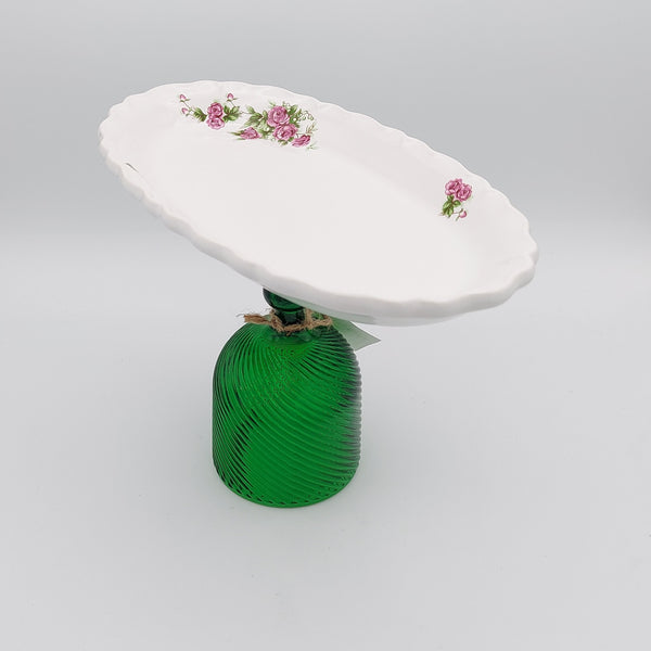 Golesorkhi Oval Plate with Green Stand