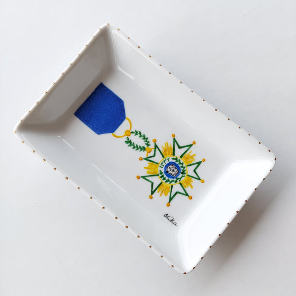Hand Painted Pahlavi Badge Jewelry dish