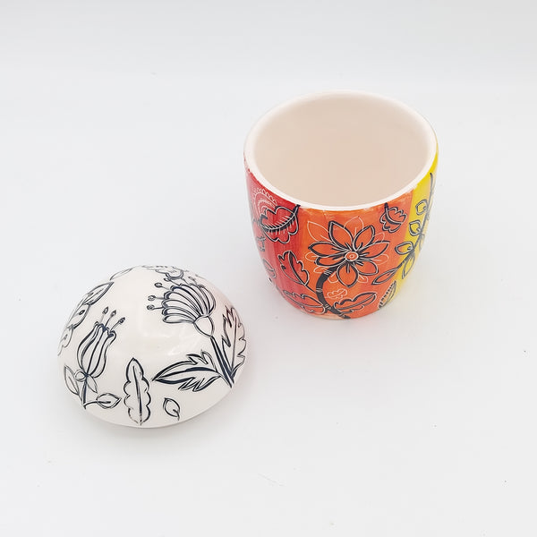 Colorful Floral Ceramic Canister