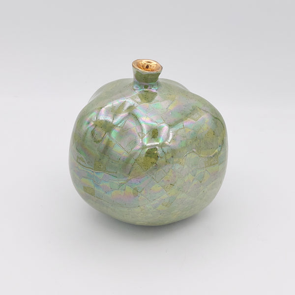 Decorative Olive Green Ceramic Pomegranate