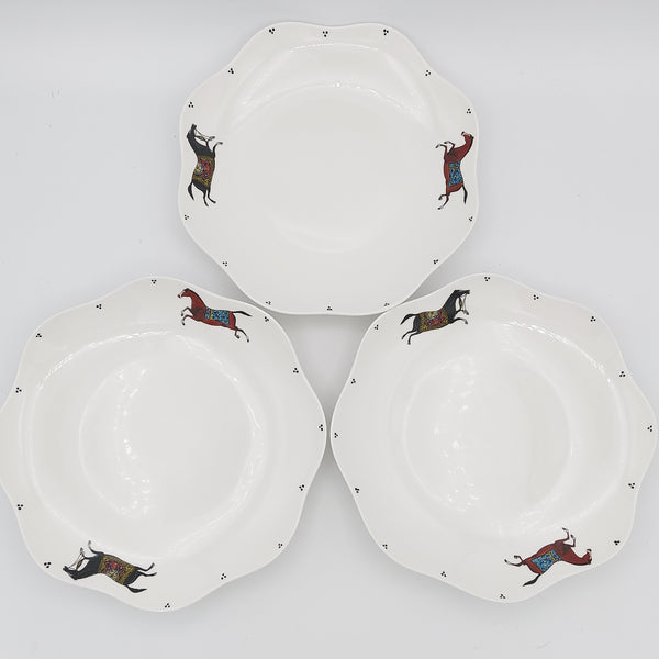 Torkaman Horses Wavy Rim Plate