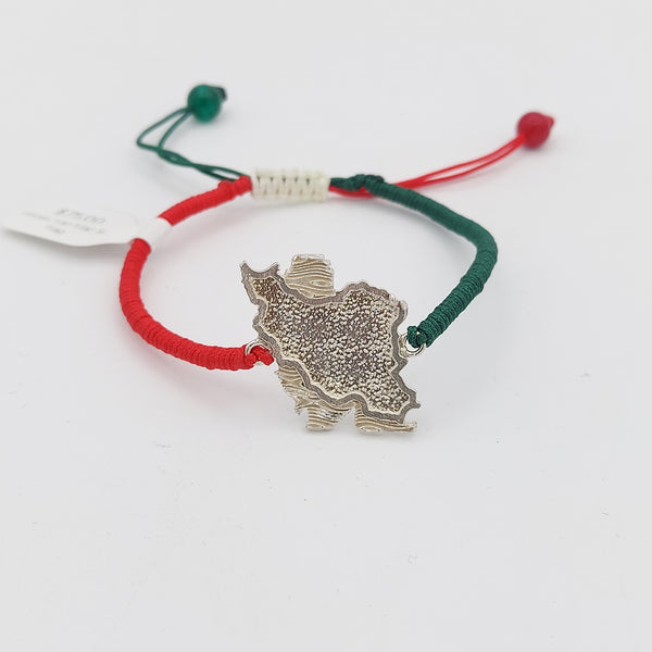 Unisex Iran Map Silver Bracelet