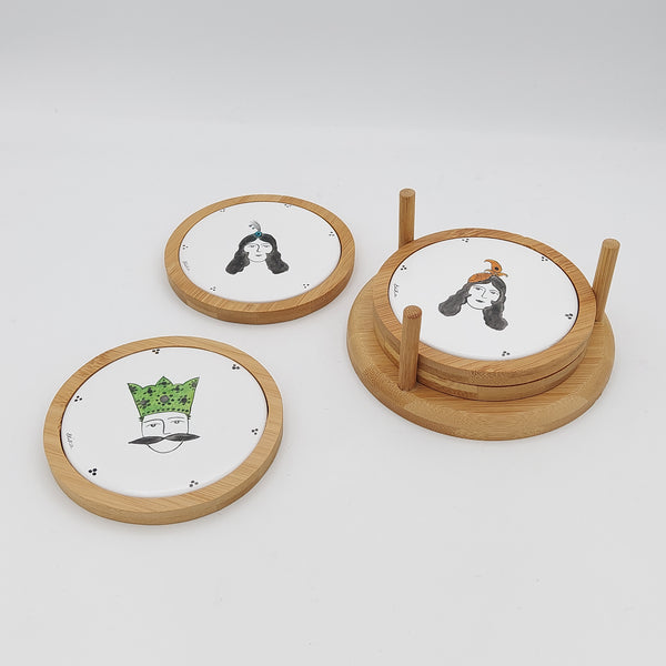 Hand Painted Soltan o Malake Qajar Coasters (Set of 4)