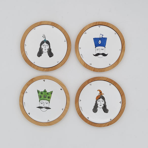 Hand Painted Soltan o Malake Qajar Coasters (Set of 4)