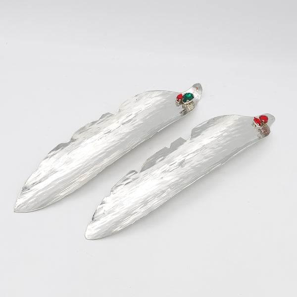 Feather Copper Dish with Gems