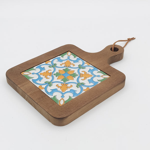 Solid Wood Hand Painted Tile Coaster