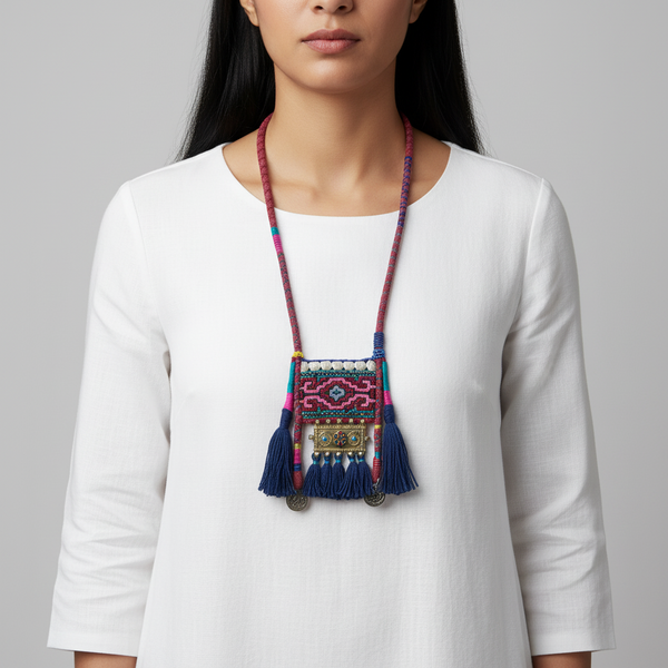 Shahnaz Handmade Vintage Woven Necklace