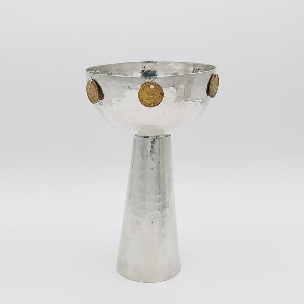 Copper Bowl Adorned with Pahlavi Coins