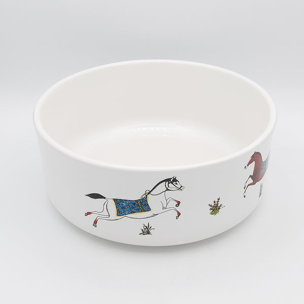 Torkaman Horses Large Ceramic Bowl