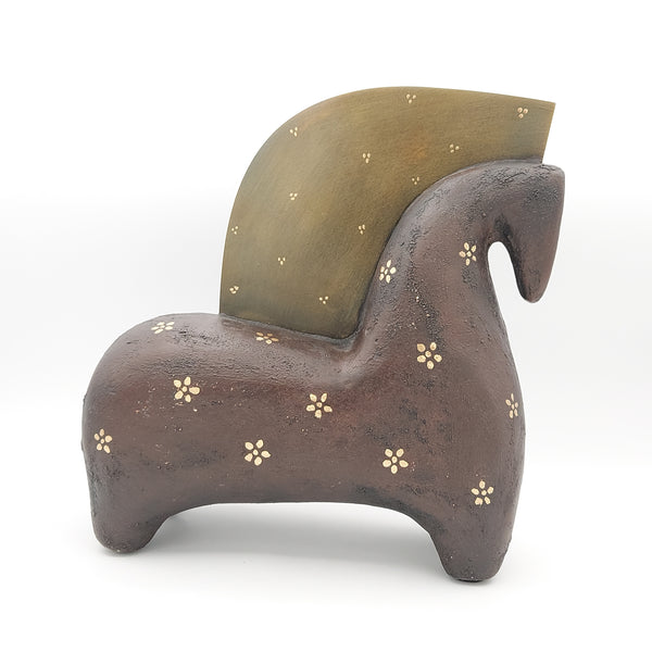Rakhsh Decorative Horse Sculpture with Gold Touches
