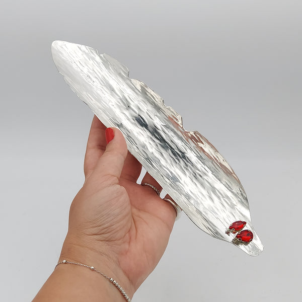 Feather Copper Dish with Gems